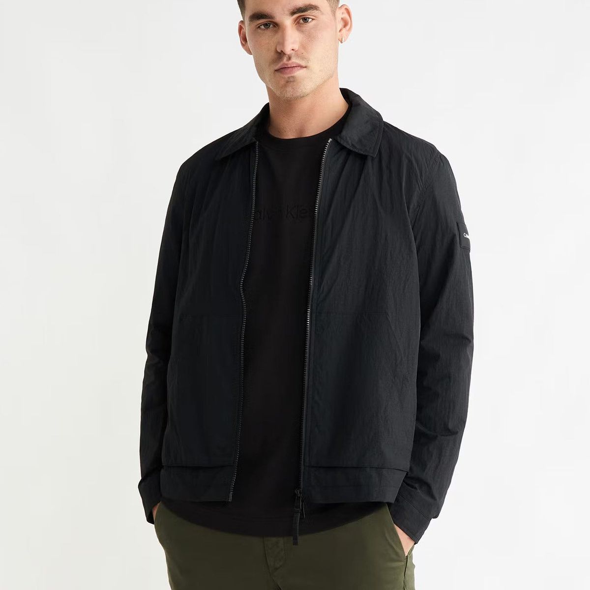 CALVIN KLEIN - Parka Nylon Pocket Blouson Negro Calvin Klein
