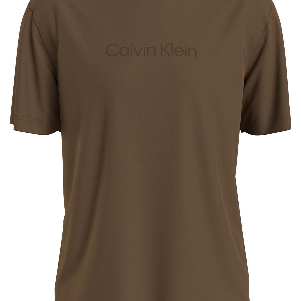 CALVIN KLEIN - Polera Comfort Debossed Logo Café Calvin Klein