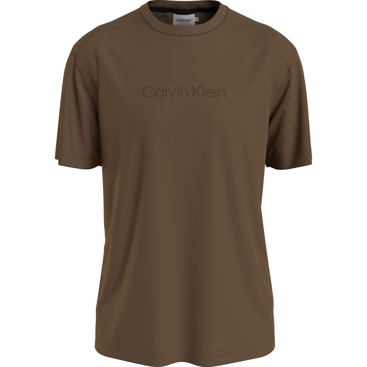 CALVIN KLEIN - Polera Comfort Debossed Logo Café Calvin Klein