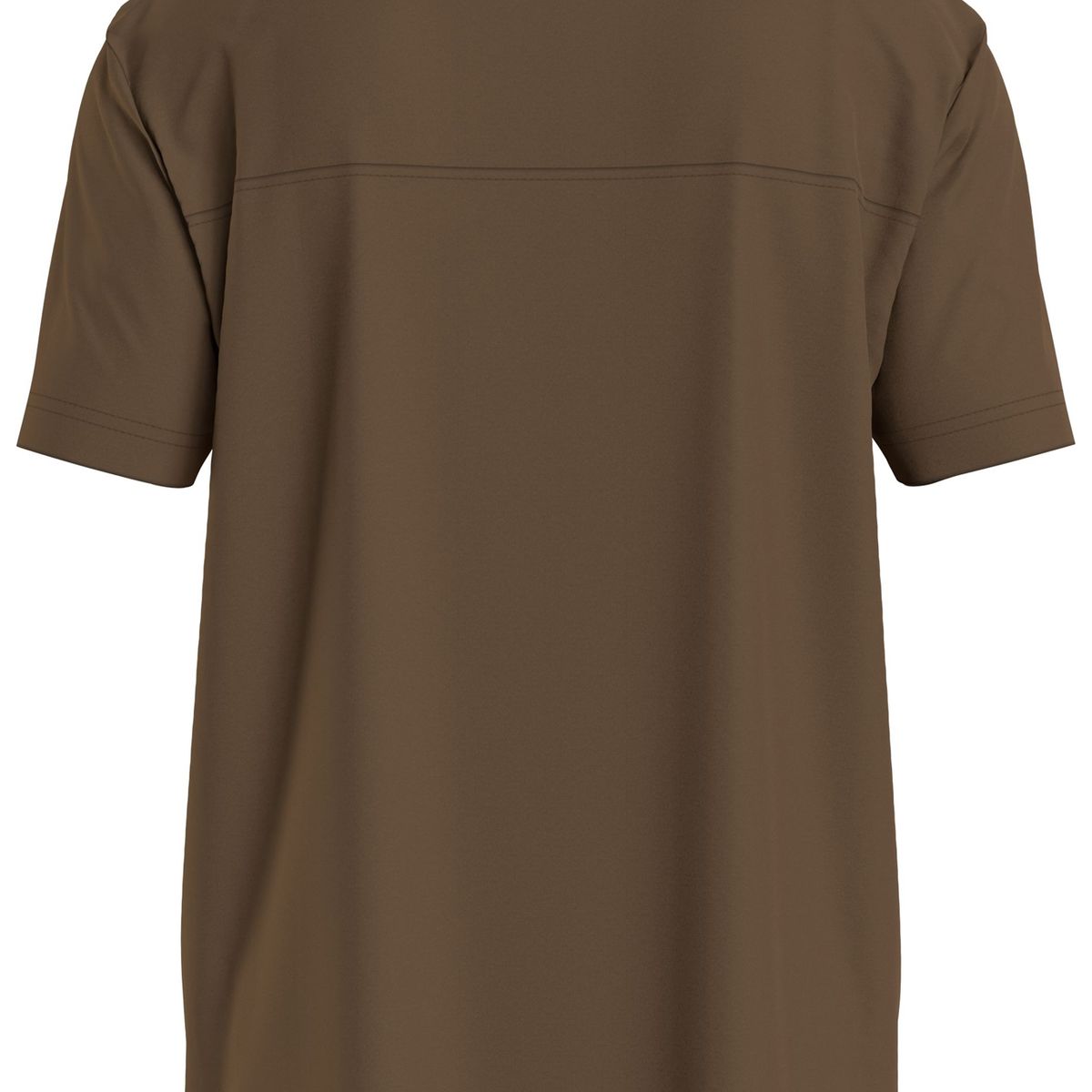 CALVIN KLEIN - Polera Comfort Debossed Logo Café Calvin Klein