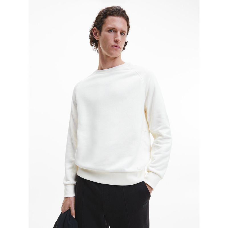 CALVIN KLEIN - Polerón Soft Modal con Logo Blanco Calvin Klein