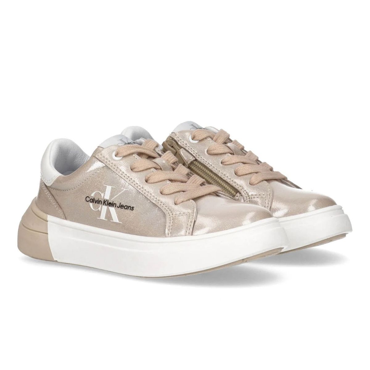 CALVIN KLEIN - Zapatilla Low Cut Lace-Up Beige Calvin Klein