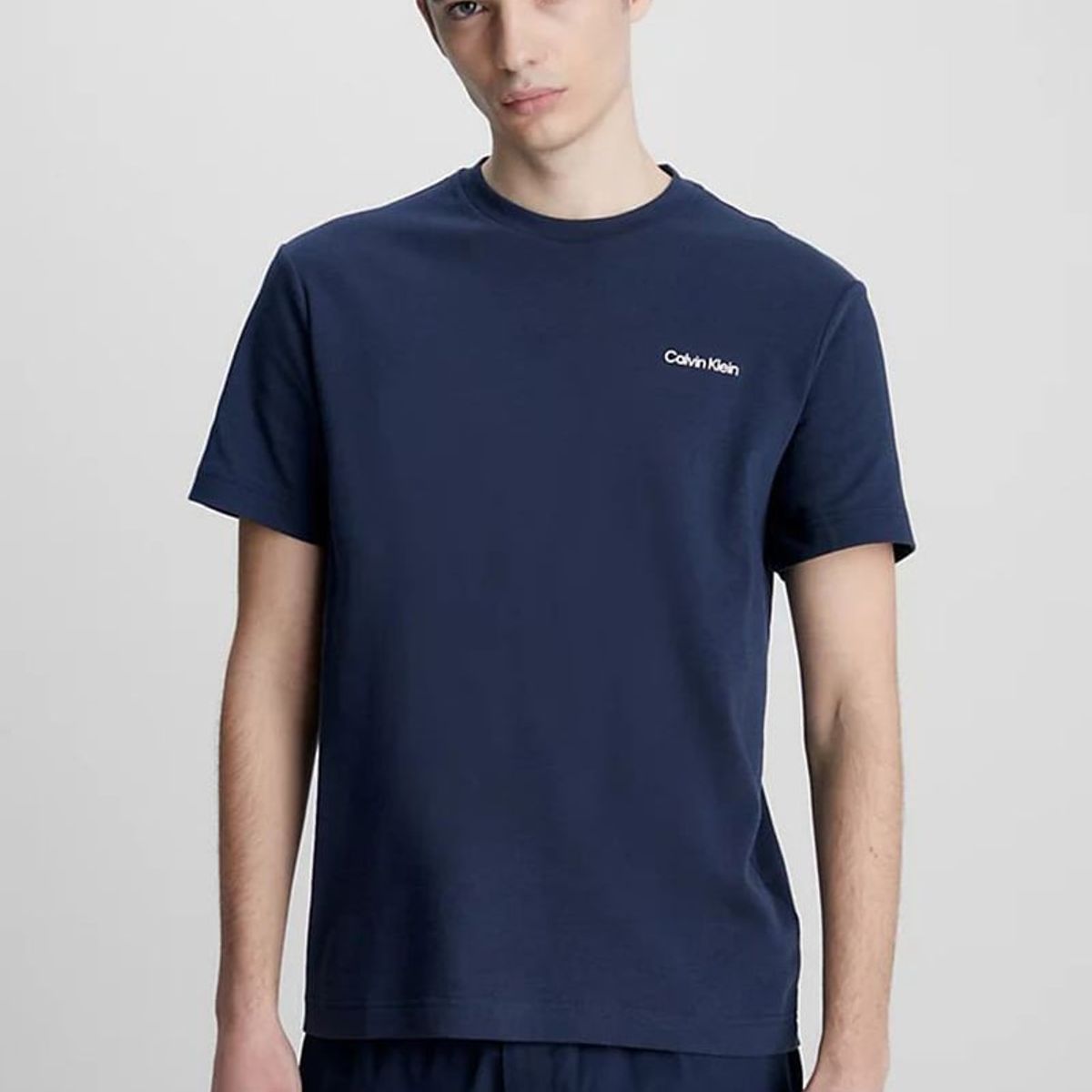 CALVIN KLEIN - Polera Micro Logo Azul Calvin Klein