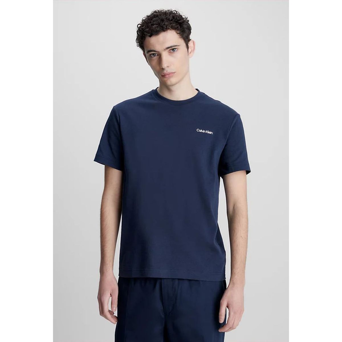 CALVIN KLEIN - Polera Micro Logo Azul Calvin Klein