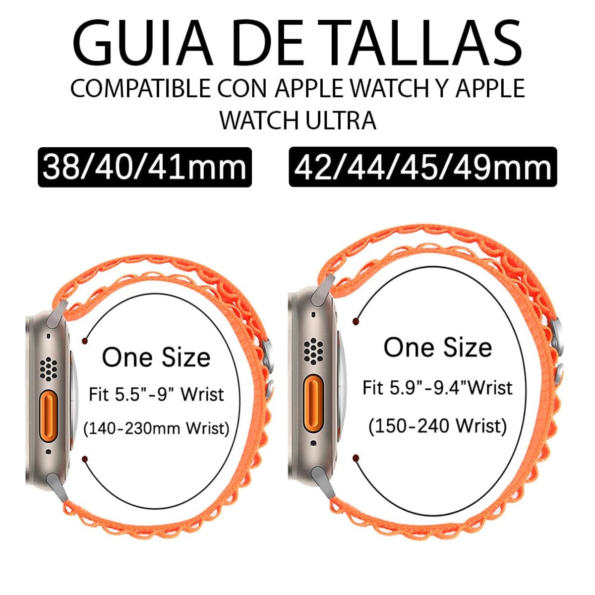 GENERICO - Correa para Apple Watch Alpine Blanco 42 44 45 46 49mm Outdoor