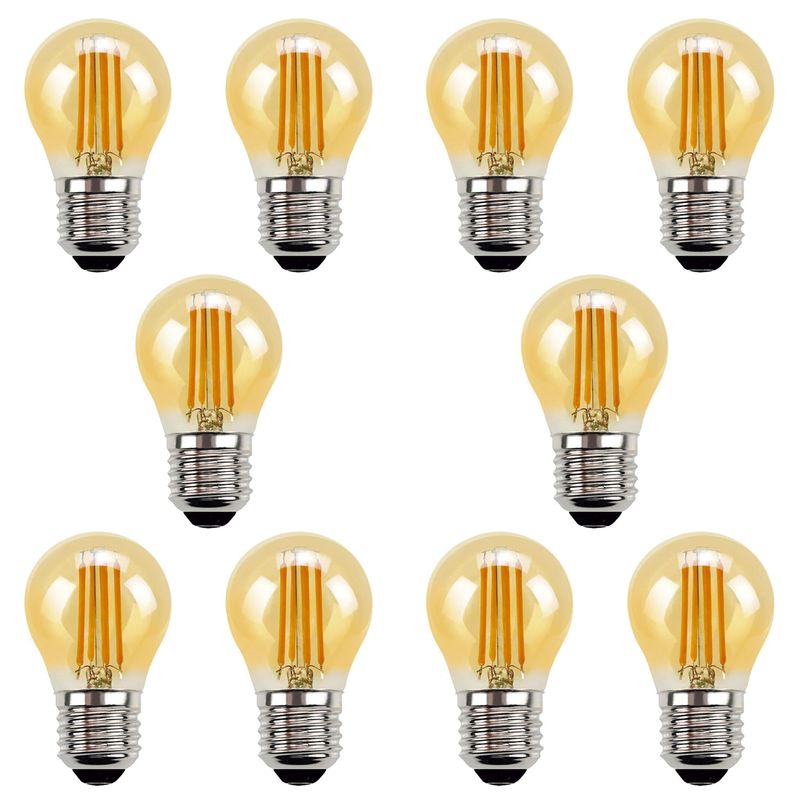 HB LEDS - Pack 10 Ampolletas 4W E-27 G45 Filamento Cálido