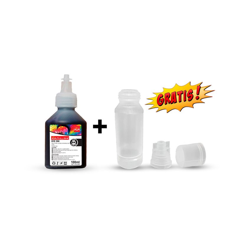 MALIK - Tinta Negra 100ml con Botella T544 para Epson Ecotank L4160
