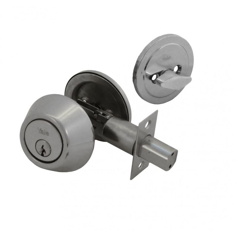 YALE - Cerrojo Auxiliar Yale Llave/Perilla Inoxidable