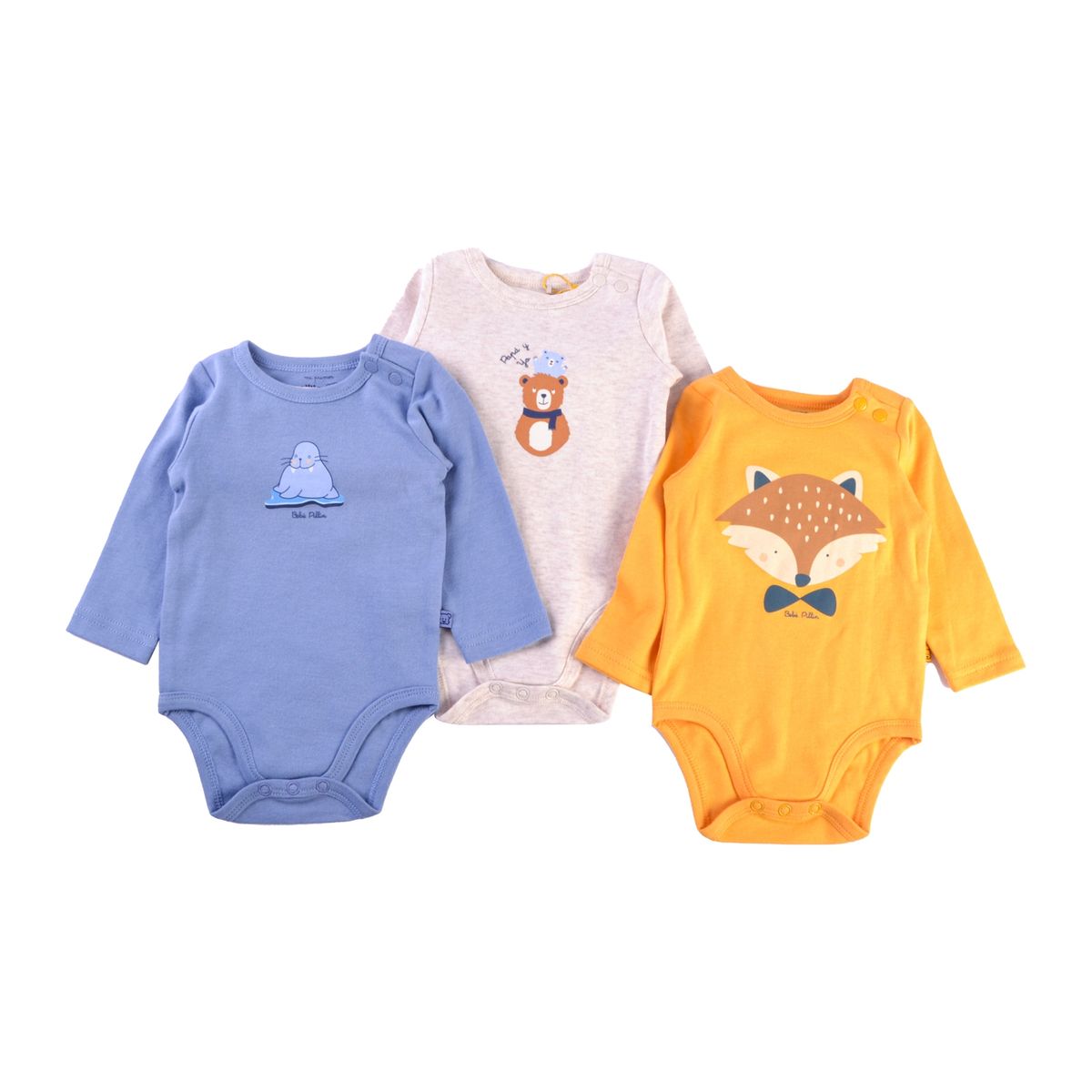 PILLIN - Set 3 Pzas Body Manga Larga Bebé Niño Multicolor Pillin PILLIN