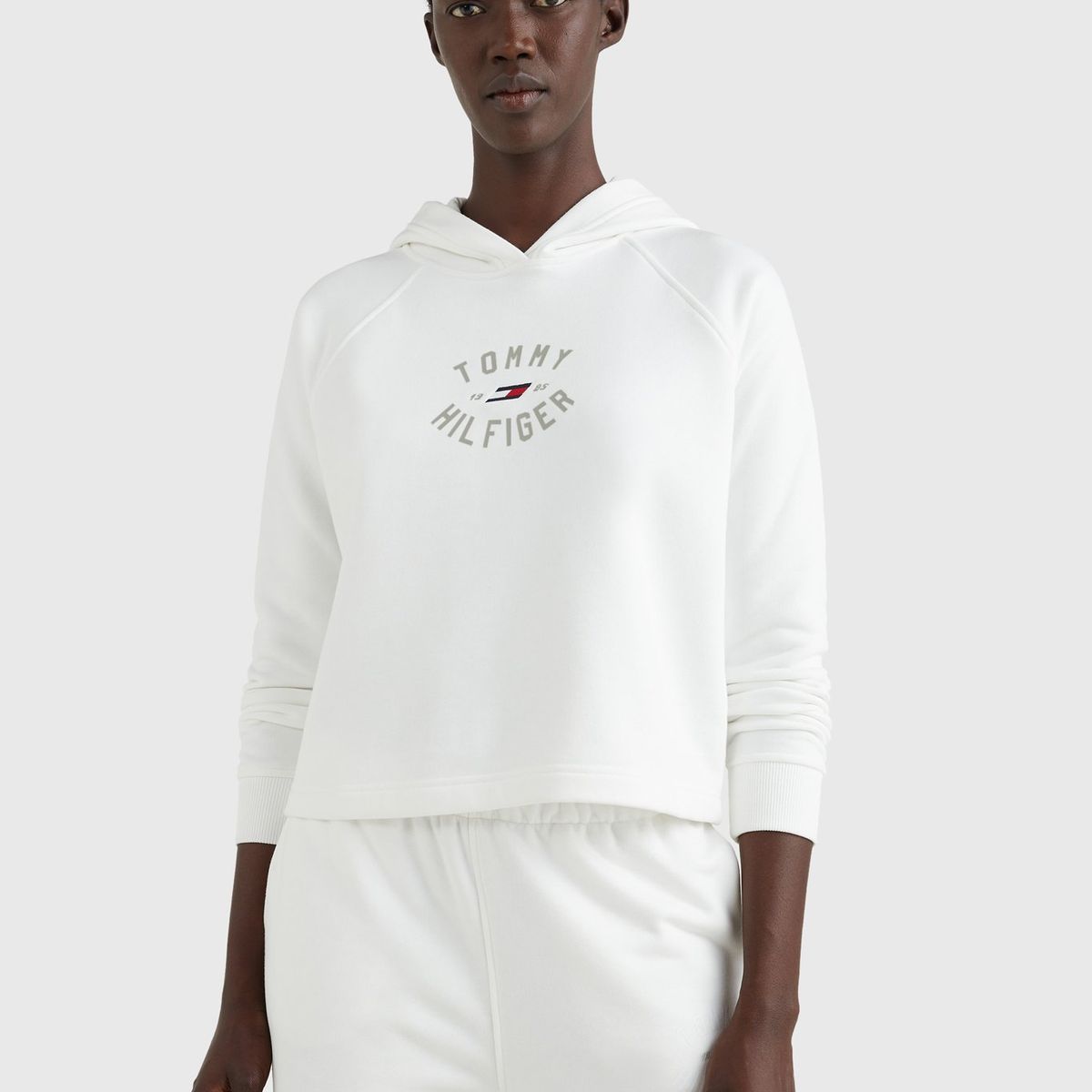 TOMMY HILFIGER - Polerón Hoodie Relaxed Graphic Blanco Tommy Hilfiger