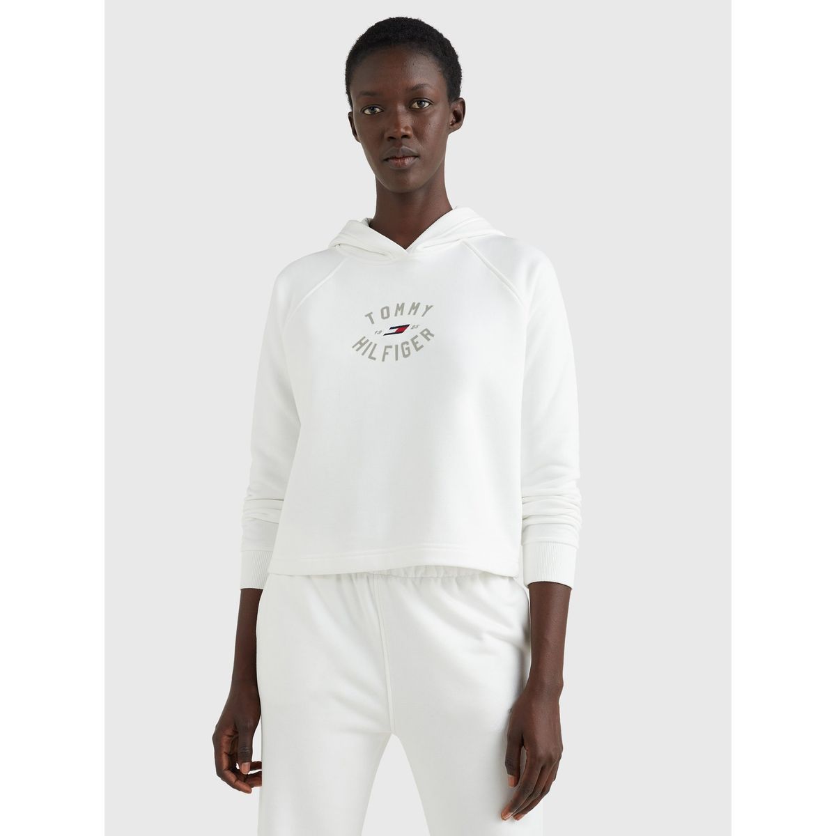 TOMMY HILFIGER - Polerón Hoodie Relaxed Graphic Blanco Tommy Hilfiger