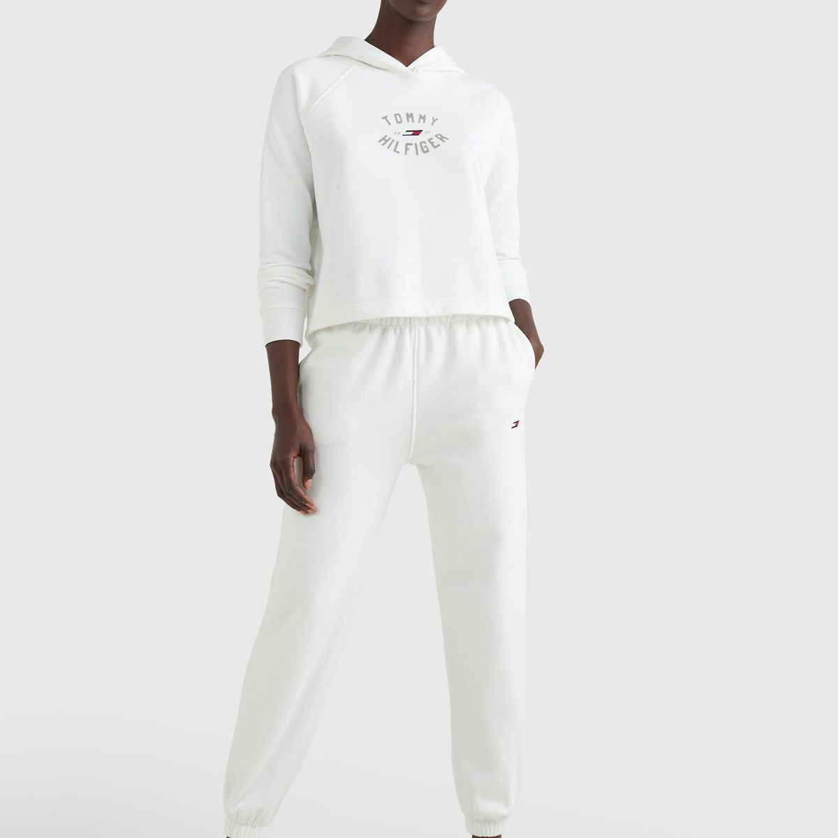 TOMMY HILFIGER - Polerón Hoodie Relaxed Graphic Blanco Tommy Hilfiger