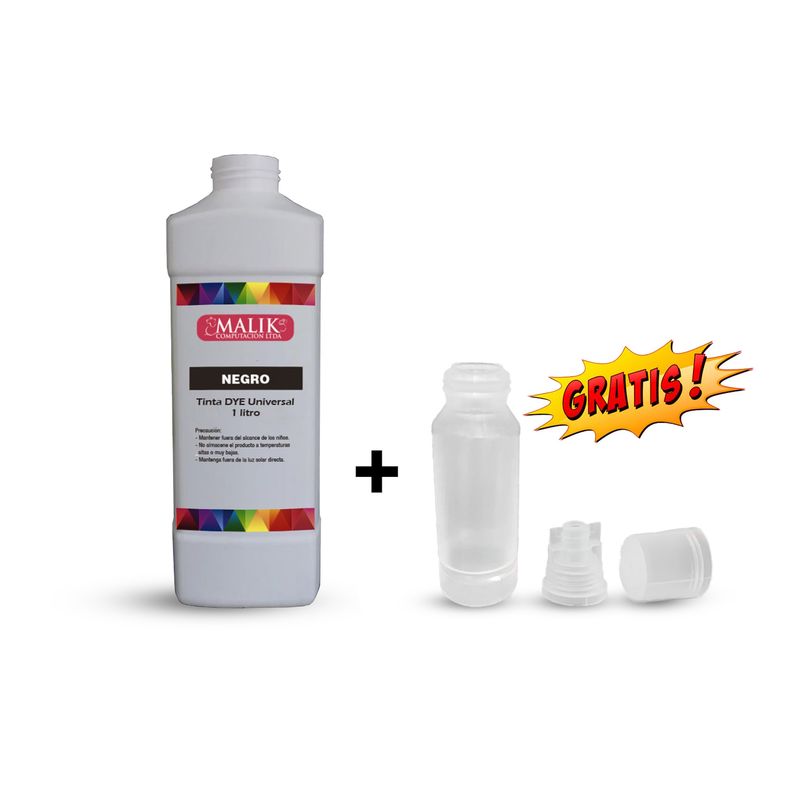MALIK - Tinta Negra 1 Litro Con Botella T544 para Epson Ecotank L3250