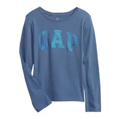 GAP - Polera Manga Larga Logo Azul