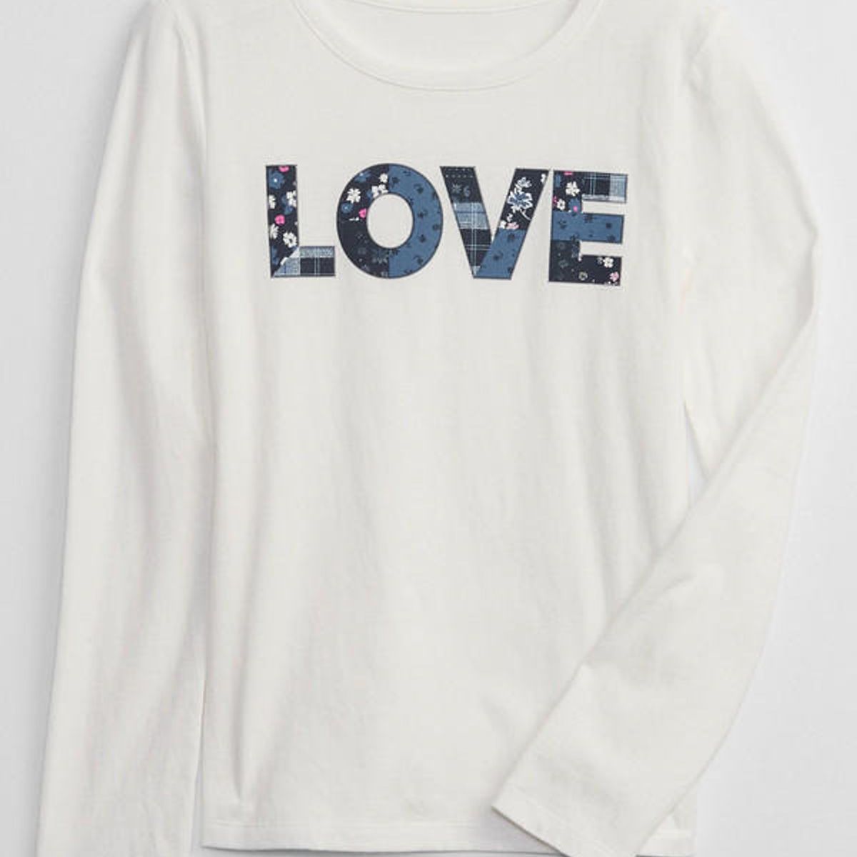 GAP - Polera Manga Larga Gráfica Blanco GAP