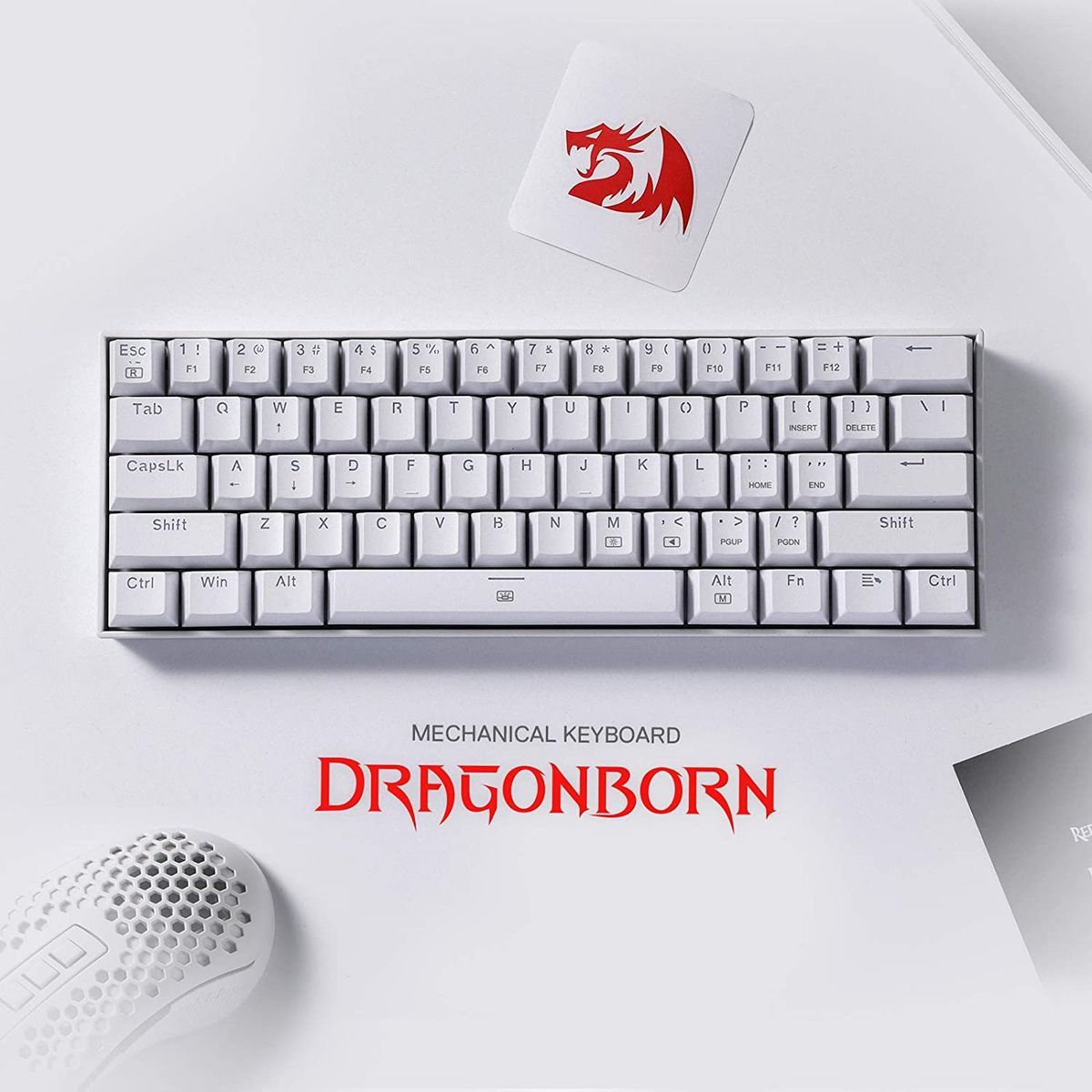 REDRAGON - Teclado redragon K630 white Dragonborn modelo tipo 60