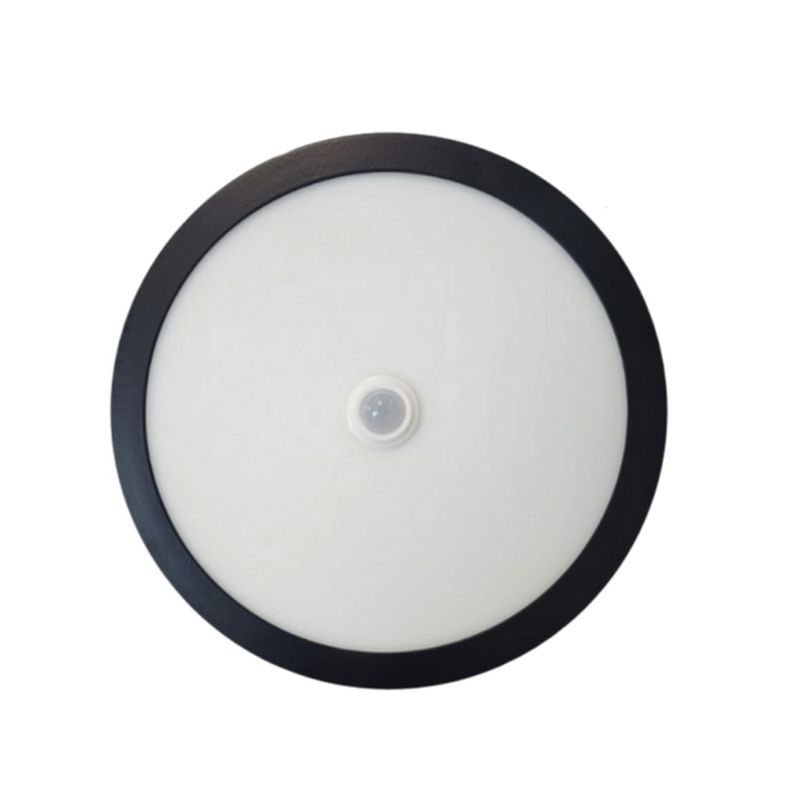 HB LEDS - Panel Redondo LED Sobrepuesto Con Sensor Negro 18W Neutro