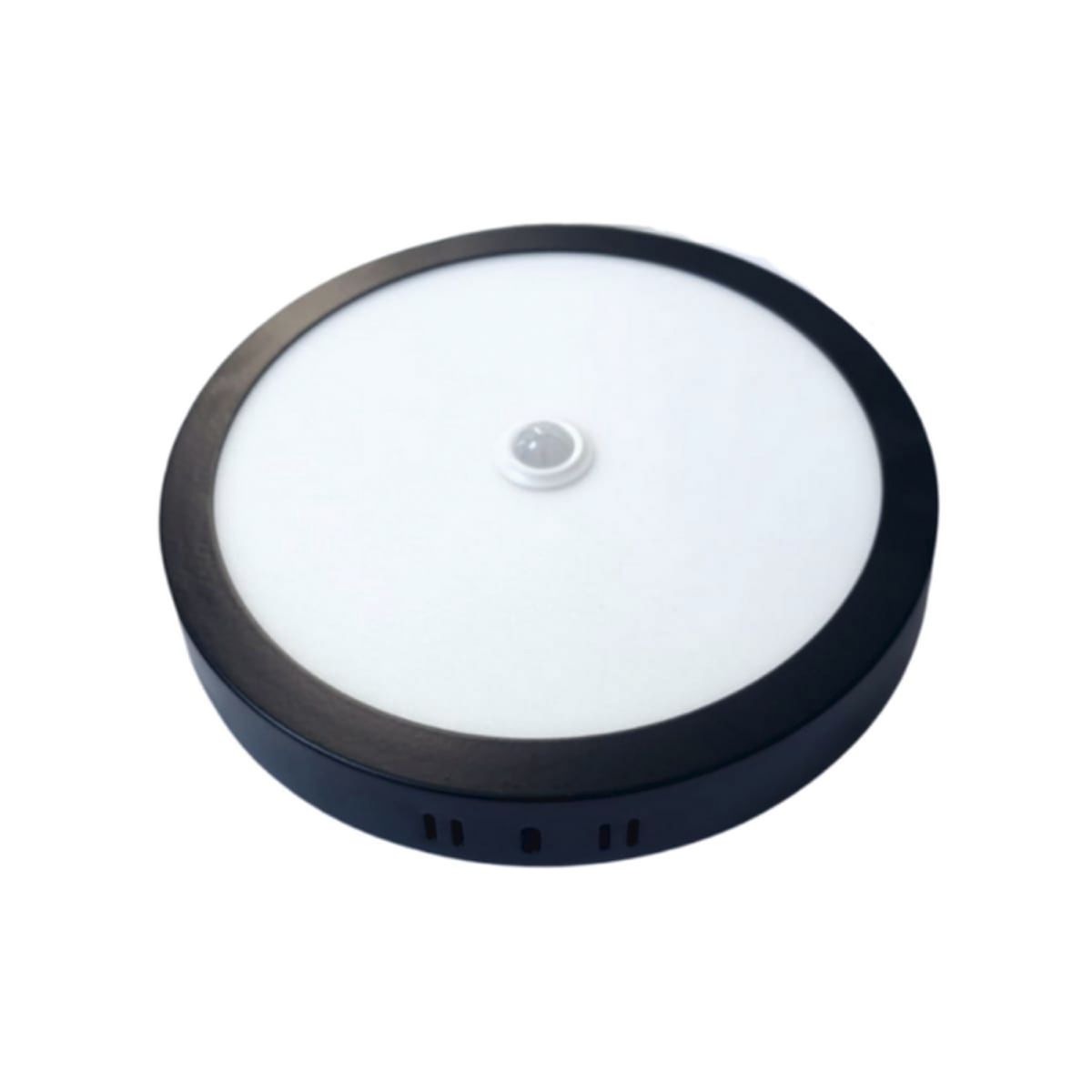 AVC - Panel Redondo LED Sobrepuesto Con Sensor Negro 18W Neutro