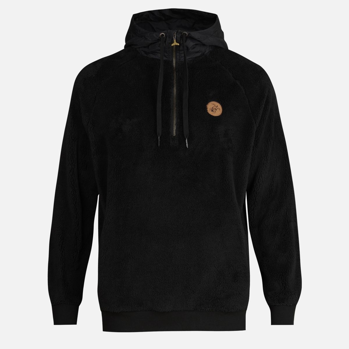 HAKA HONU - Poleron Hombre Cangur-oso Negro Haka Honu