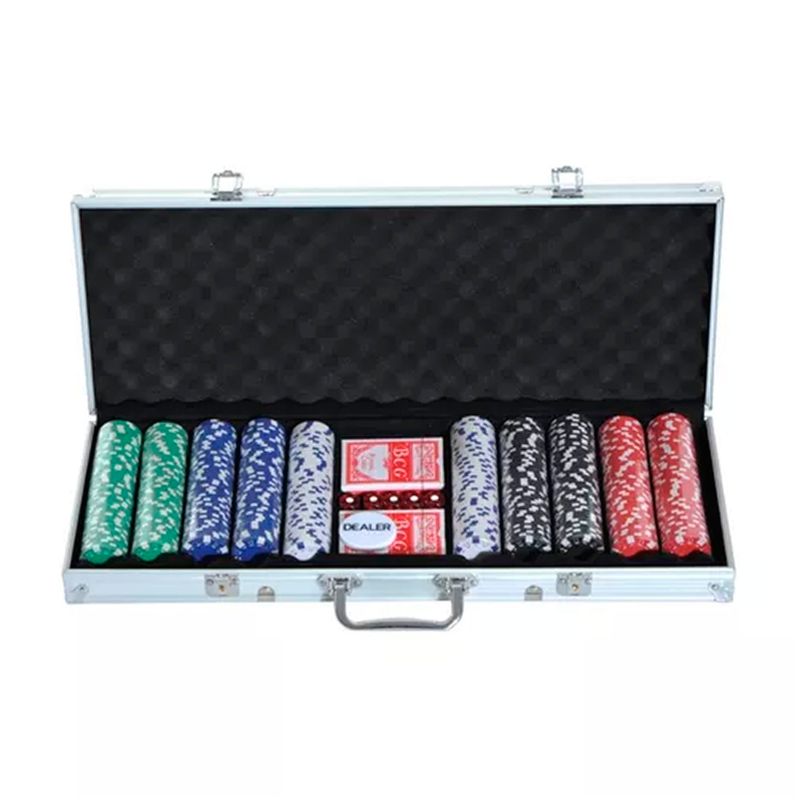 ESHOPANGIE - Set Poker Profesional 500 Fichas 11,5gr + Maleta Aluminio