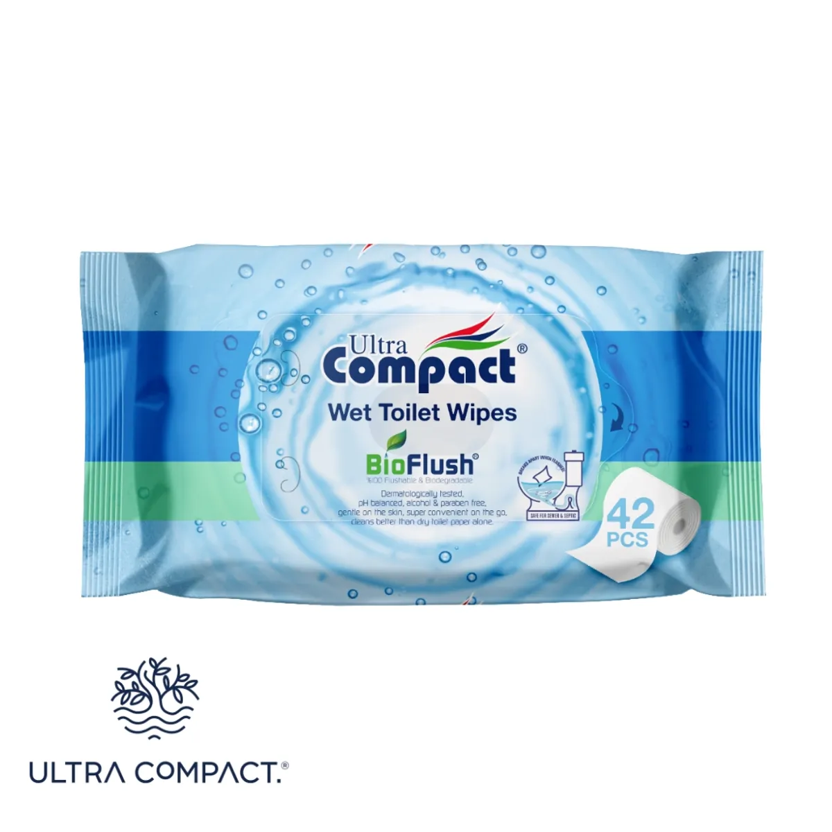 ULTRA COMPACT - Toallitas Humedas para baño BIODEGRADABLES - Papel Higienico Húmedo