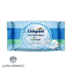 ULTRA COMPACT - Papel Higienico Húmedo - BioFlush Toallitas para Toilet - Caja x 48