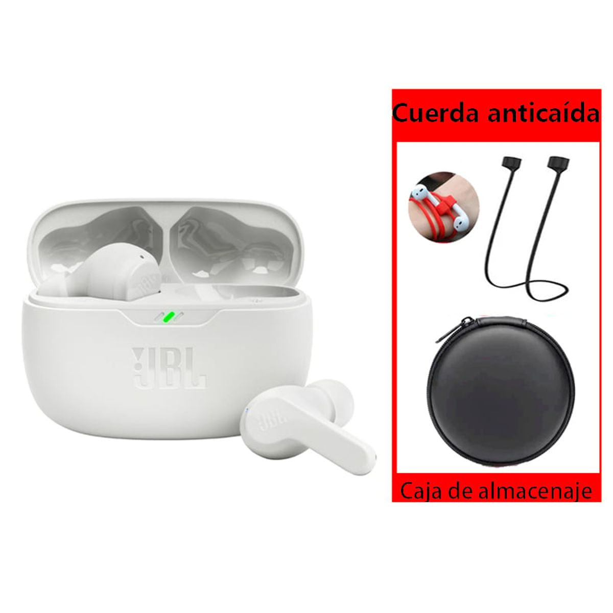 JBL - Audífonos Bluetooth JBL WAVE BEAM T230 NC+ Funda protectora Negro