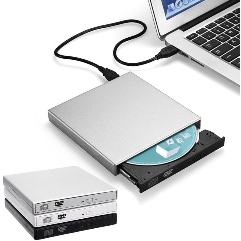 NAUTICA - Reproducto de CD/DVD externo ROM USB 2.0 - Plata