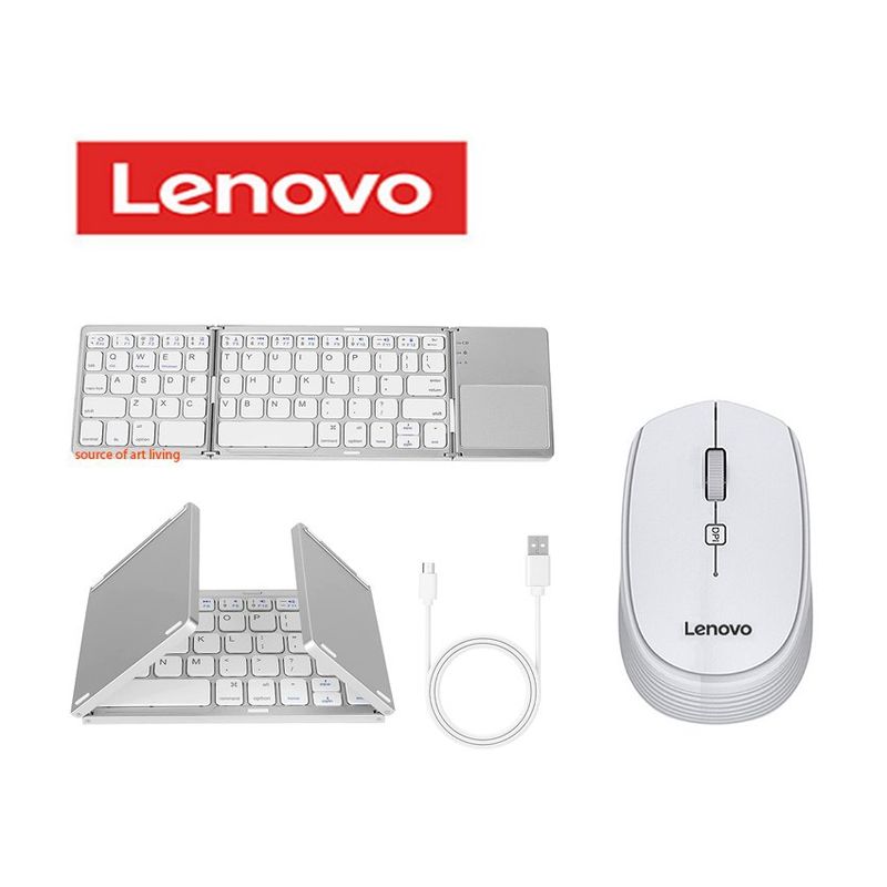 LENOVO - Set Teclado plegable y Mouse bluetooth Lenovo - Blanco