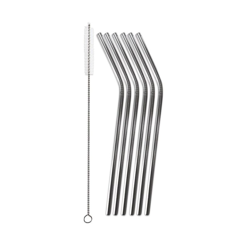 GHIDINI - Set 6 Bombillas Acero Inox c/ Cepillo  para Limpiar