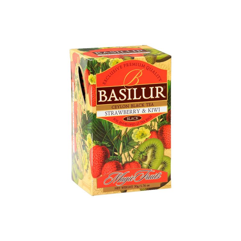 BASILUR - Te Negro Basilur Frutilla Kiwi Caja 25 bolsas BASILUR