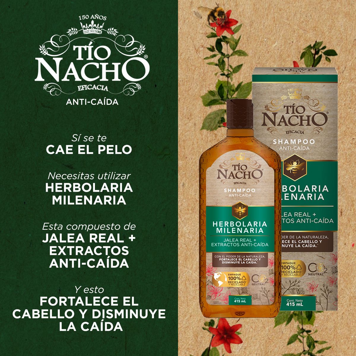 TIO NACHO - Shampoo Tío Nacho Herbolaria Anti Caída 1 LT