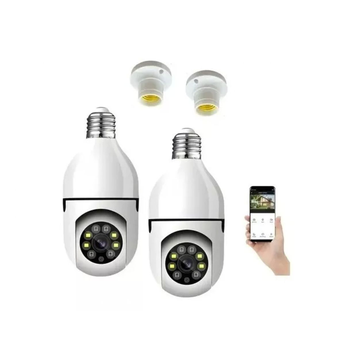 GENERICO - 2 X Camara IP Ampolleta Motorizada 360° E27 1080P