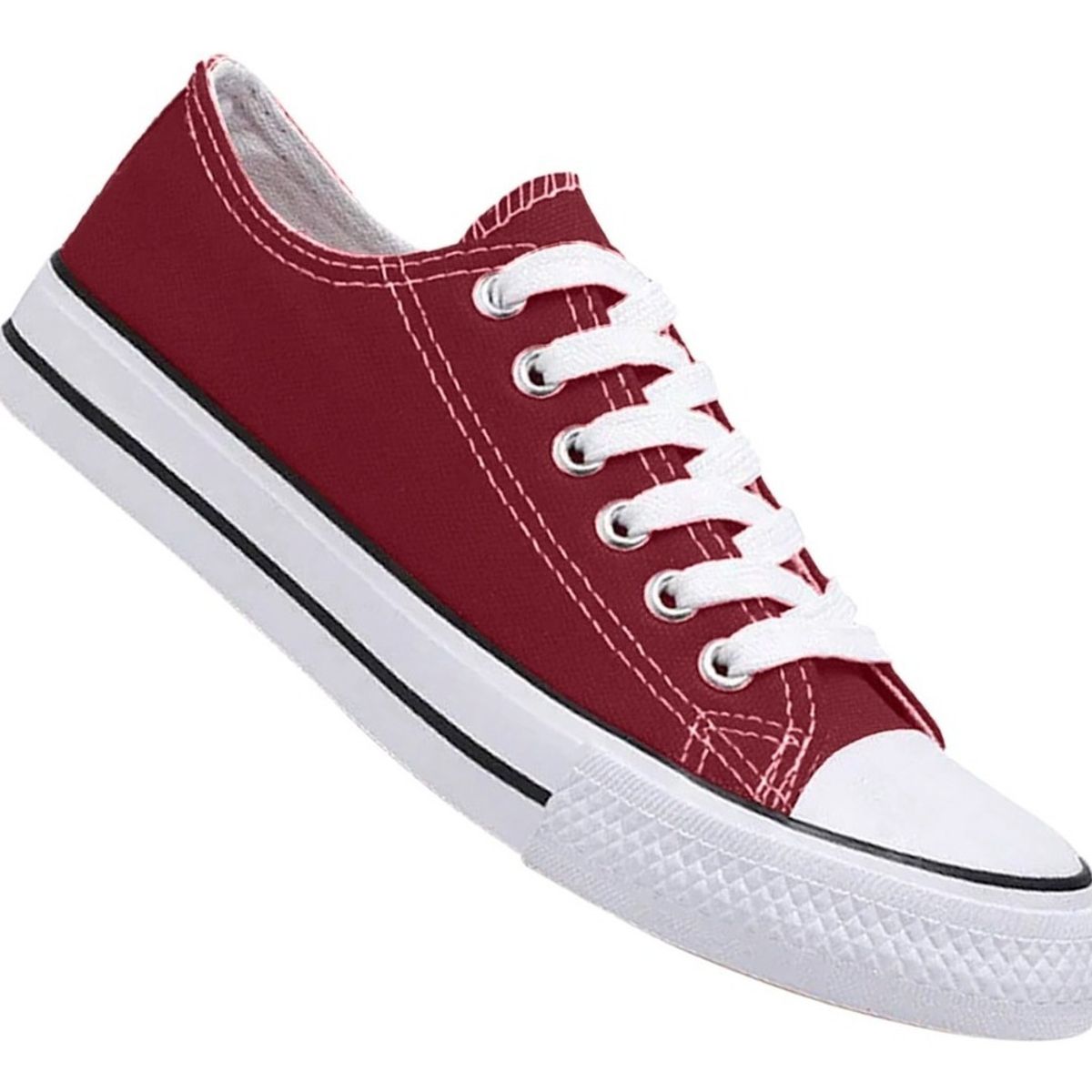 GENERICO - Zapatilla De Mujer Urbana De Lona Casual - Burdeo - 7076
