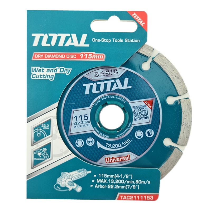 TOTAL TOOLS - Disco Diamantado Segmentado 4 1/2 115mm Total Tac2111153