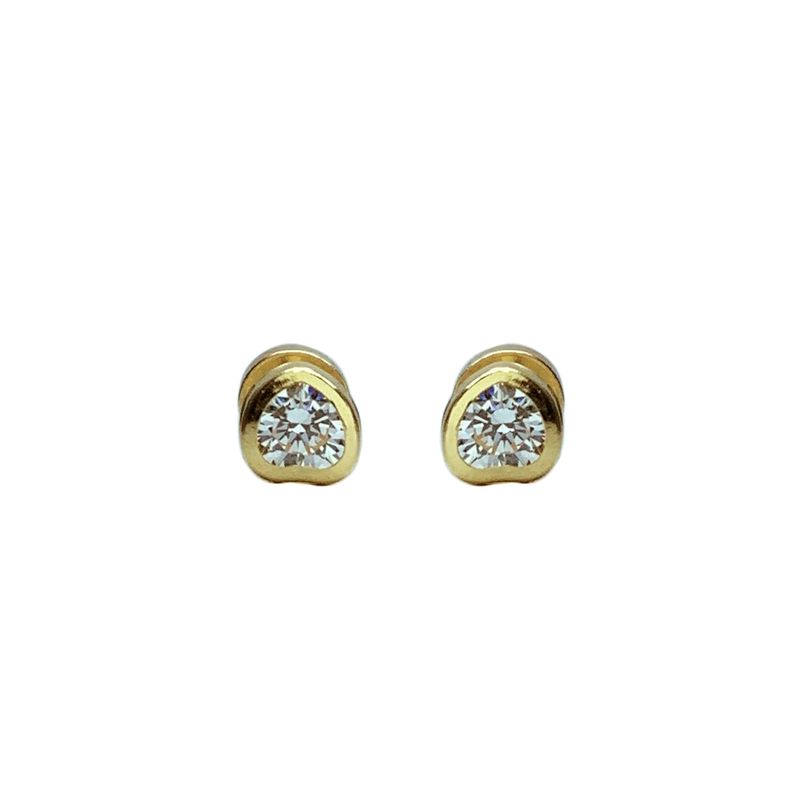 MODAS LILLO - Aro Bebé Abridor Corazón Circón Oro 18k Joyas Modas Lillo