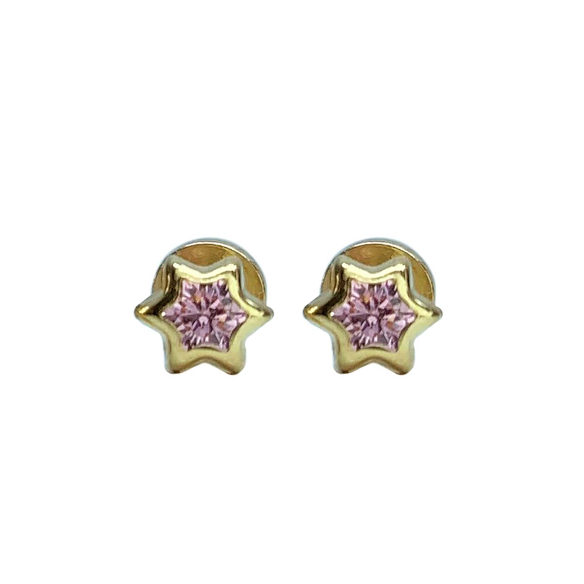 MODAS LILLO - Aro Bebé abridor Estrella Rosa Oro 18k Joyas Modas Lillo