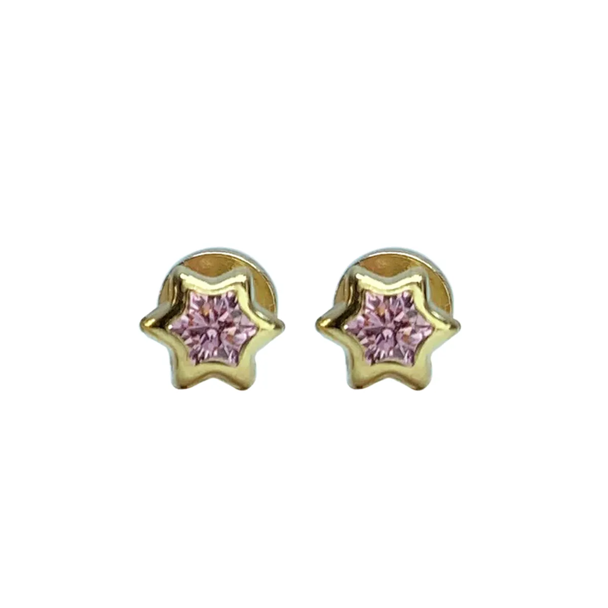 MODAS LILLO - Aro Bebé abridor Estrella Rosa Oro 18k Joyas Modas Lillo