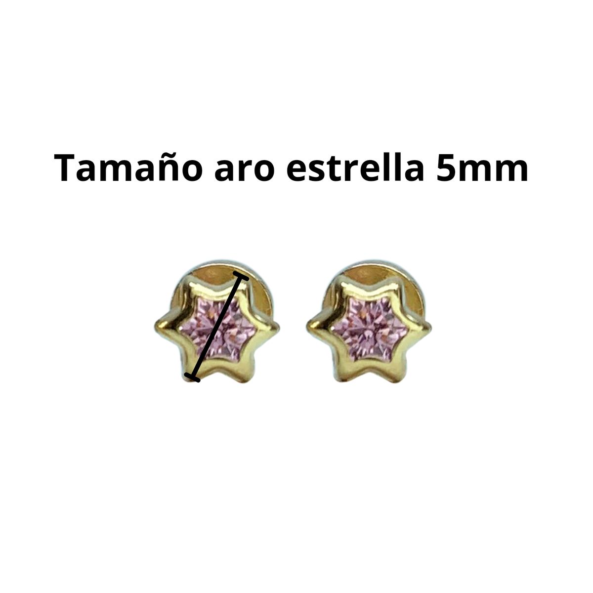 MODAS LILLO - Aro Bebé abridor Estrella Rosa Oro 18k Joyas Modas Lillo