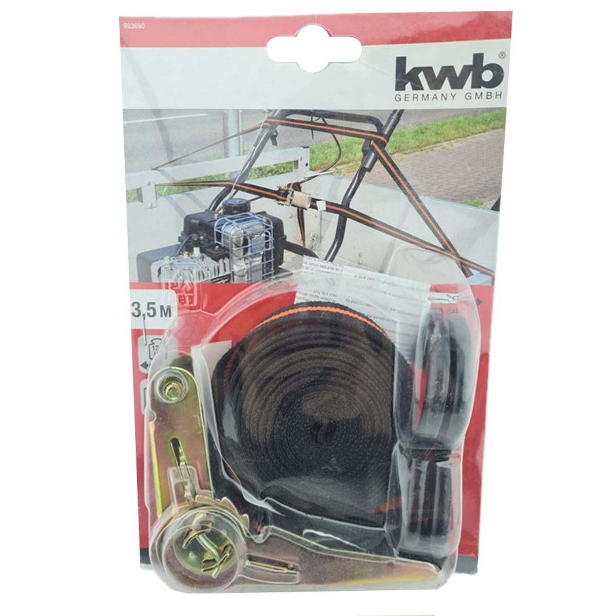 KWB - Eslinga Cinta Amarre Con Ratchet 122 Kg X 3.5m Kwb