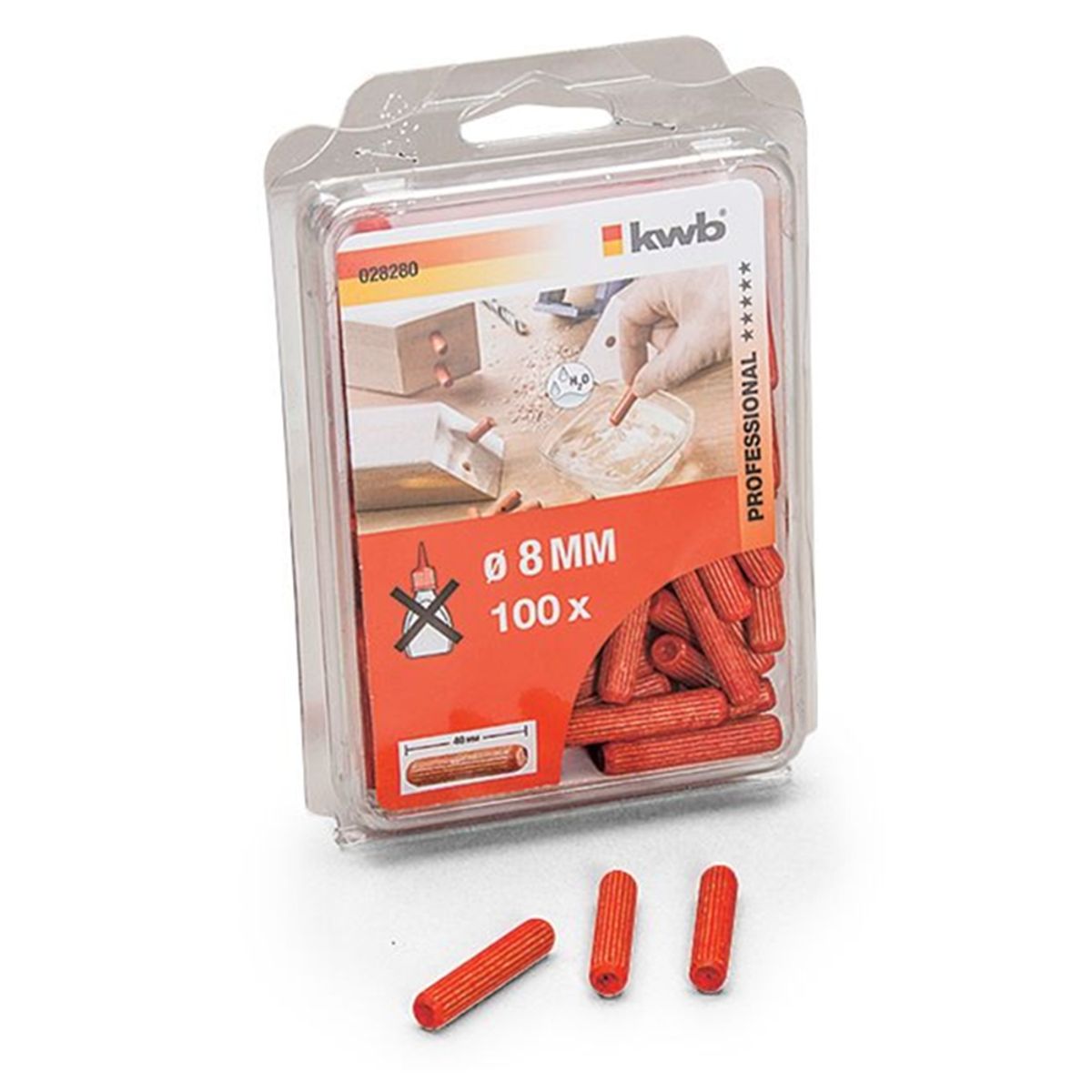 KWB - Tarugo De Madera 8 X 40mm - 100 Unidades Kwb