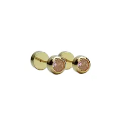 MODAS LILLO - Aro Bebé Abridor Tubo Rosa Oro 18k Joyas