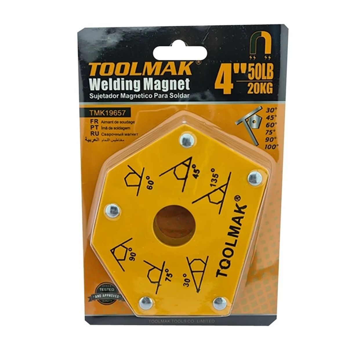 GENERICO - Escuadra Magnetica 50 Lbs Para Soldar Multi-angulo Toolmak