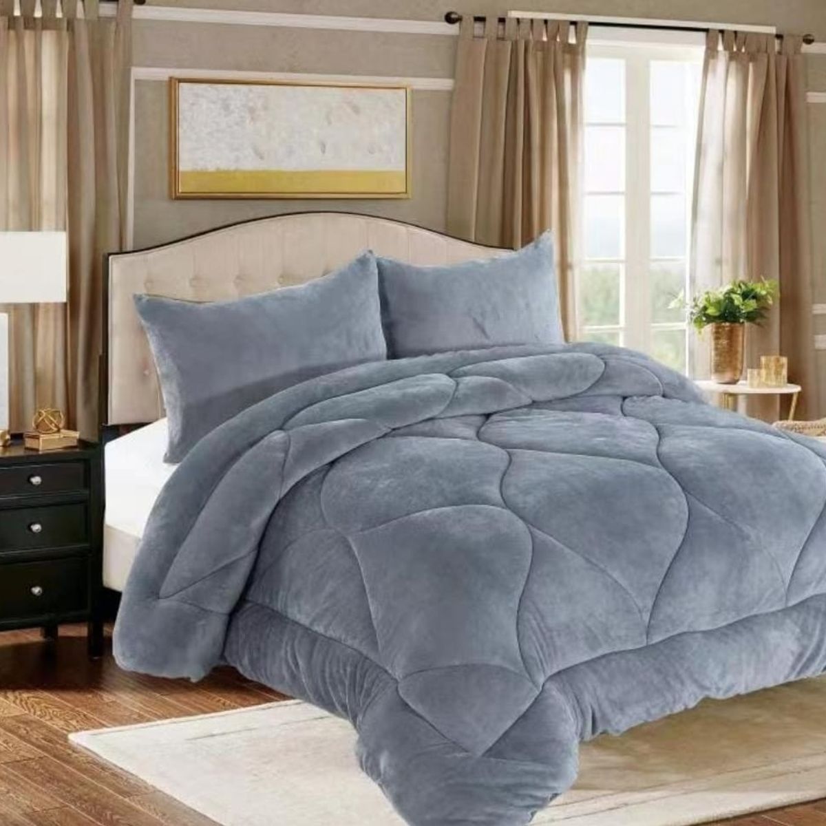 GENERICO - Cobertor de invierno plush con chiporros 2 plazas