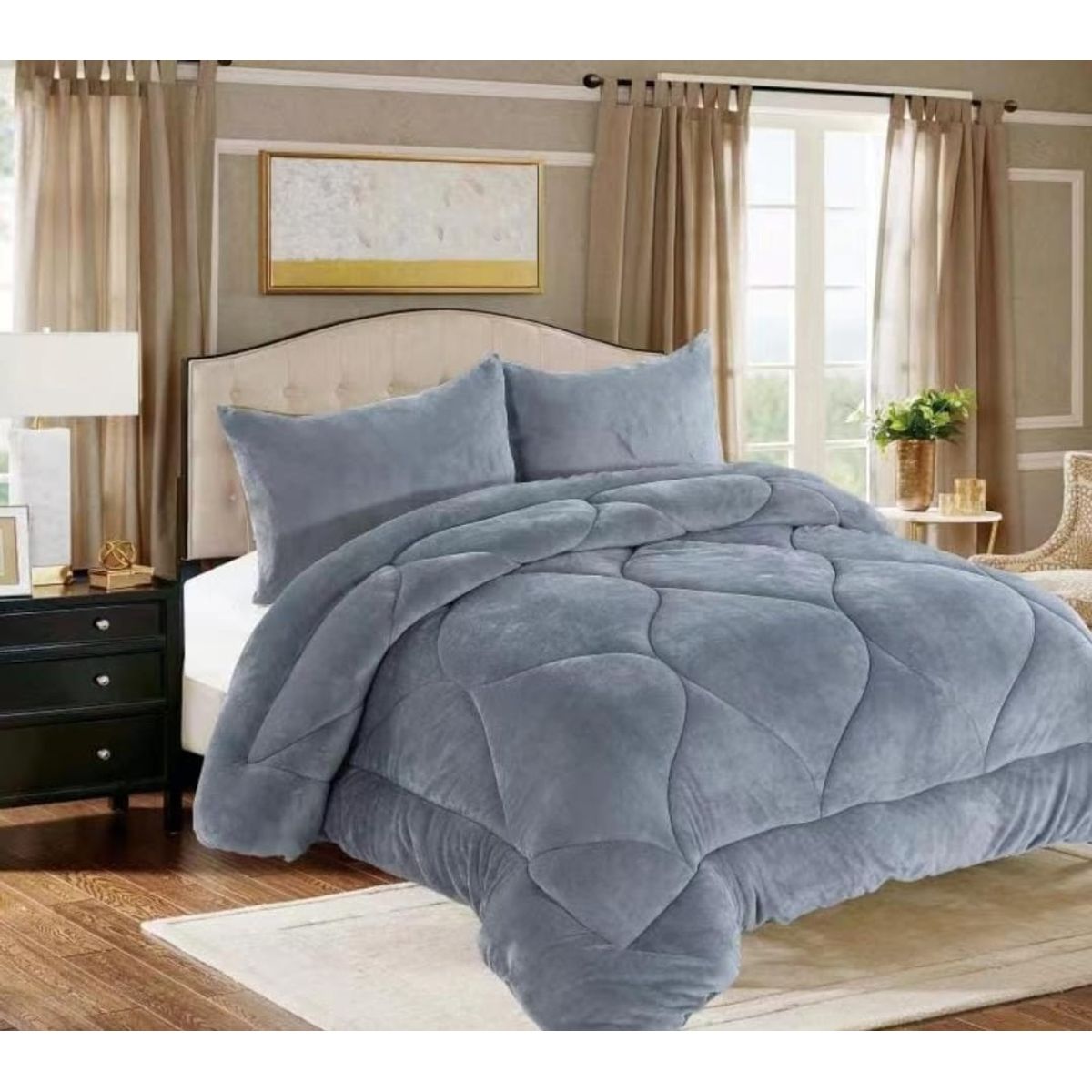 GENERICO - Cobertor de invierno plush con chiporros 2 plazas