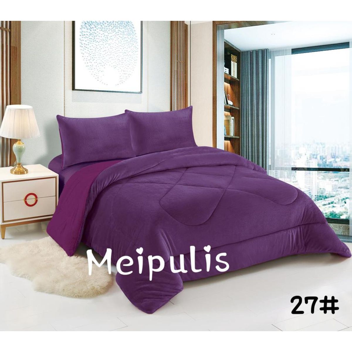 GENERICO - Cobertor de invierno plush con chiporros 2 plazas