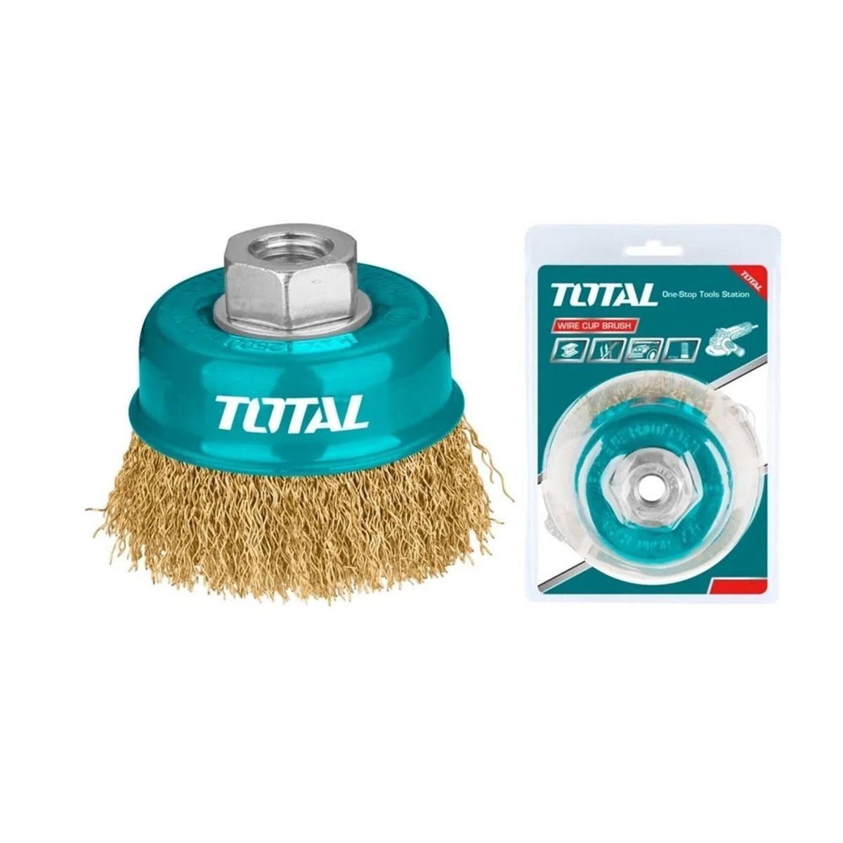 TOTAL TOOLS - Escobilla De Copa Rizada 75mm