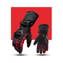 GENERICO - Guantes de invierno para motos impermeable rojo talla XL