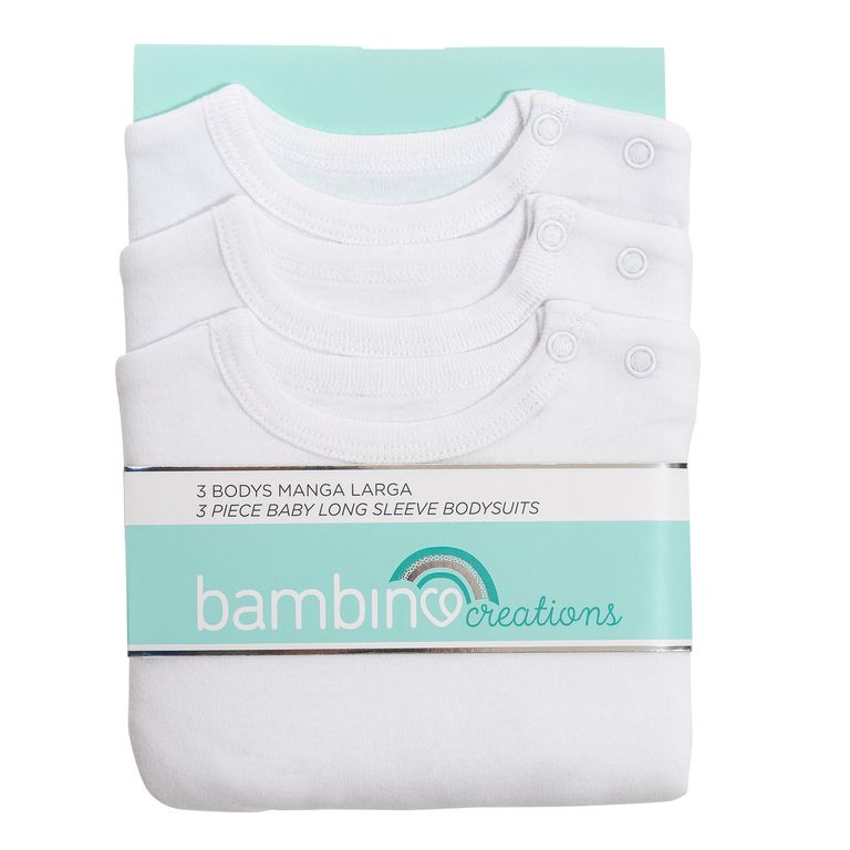 3 Pack Body Blanco Unisex Blanco 3-6 MESES
