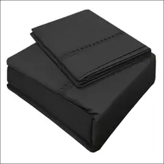 VICTORIANAS - Juego De Sabanas Queen Dark Deshilado Negro 300 Hilos